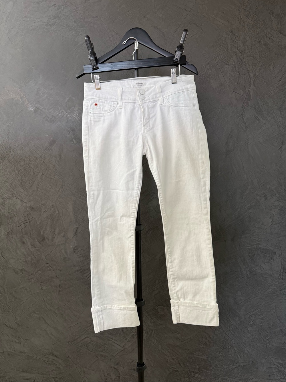 Hudson Ginny Jeans Women’s White straight cropped cuffed Jeans 28